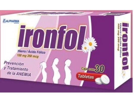 Ironfol 100 mg / 35 mg. 30 tablets